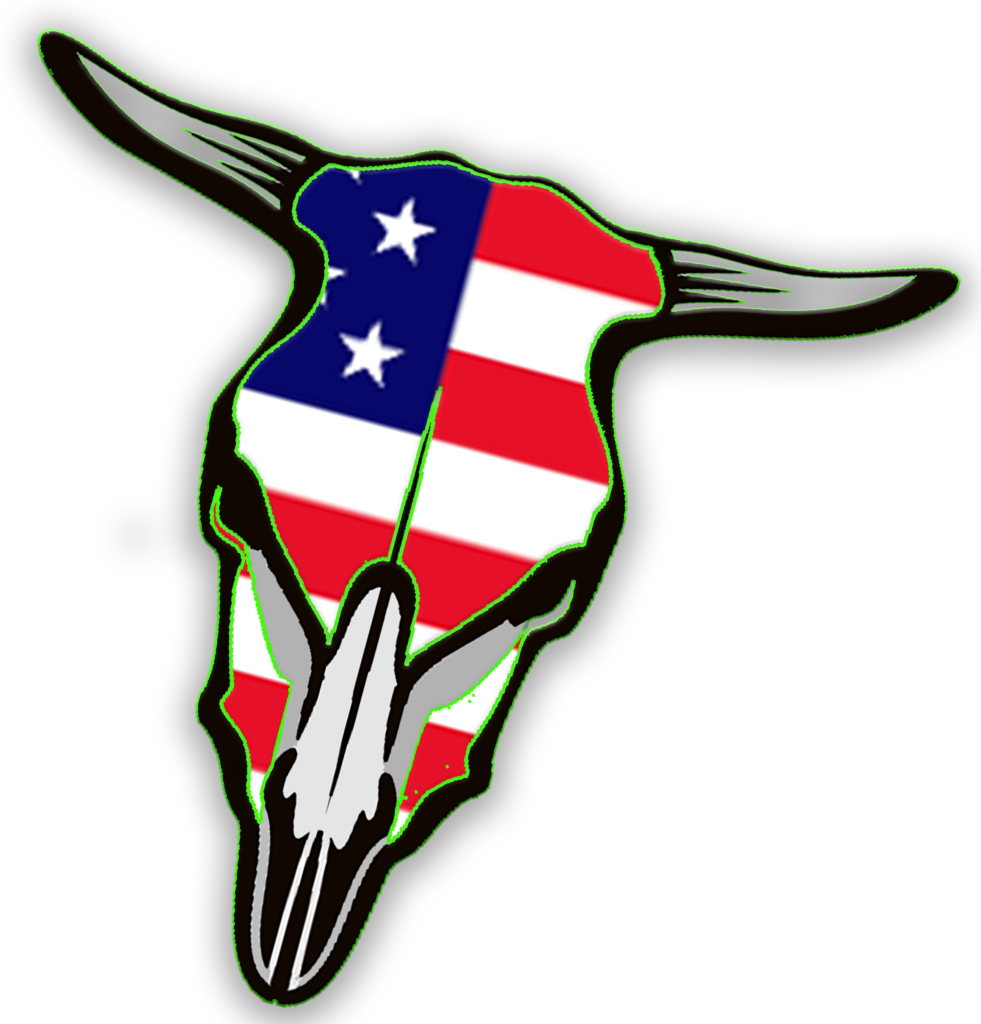 bull skull red white blue head PNG WHITE - Kings Gun & Archery Center